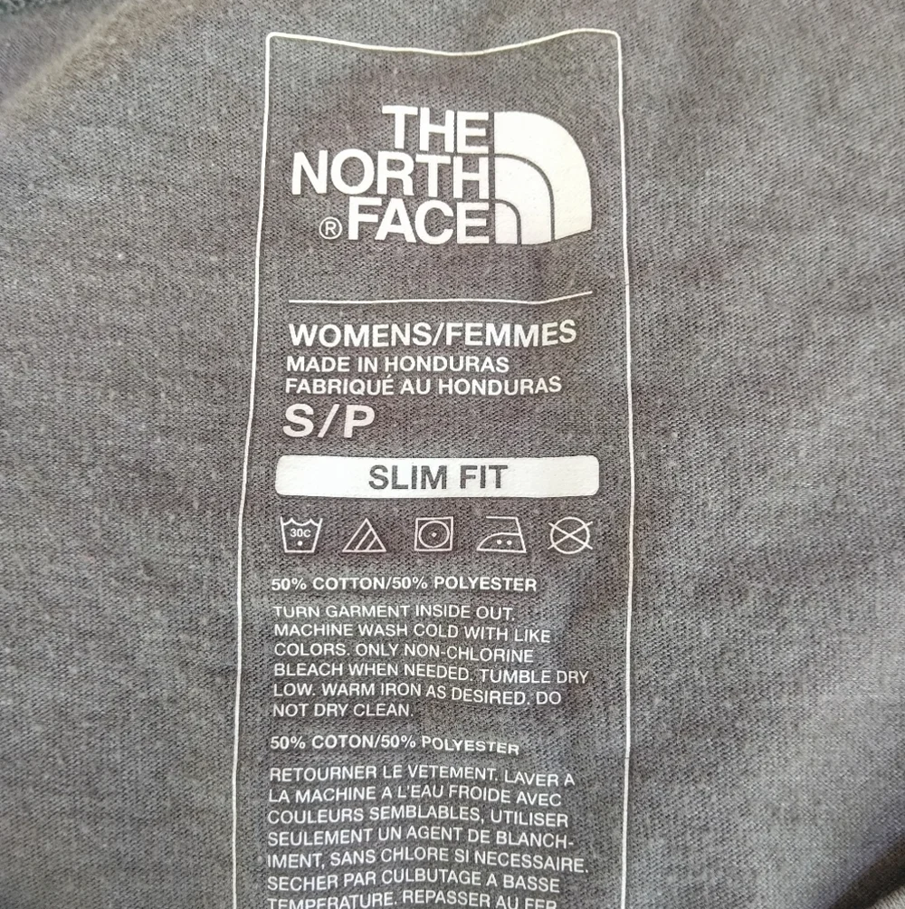 The North Face Graphic Baby Tee Gray Sunrise Slim Fit Size Small - Picture 7 of 7
